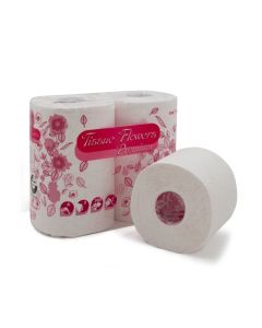 Pure Cellulose 3 Ply Toilet Paper 300 Sheet (6 Packs of 4 Rolls