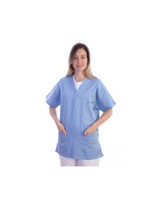 Scrub Jacket Unisex - Small / Light Blue - 60% Cotton 40% Polyester