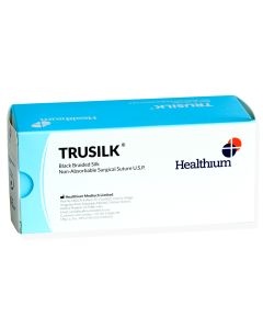 TRUSILK Non Absorbable Surgical Suture - Black Braided Silk (12)