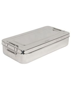 Stainless Steel Box with Handle - 30 x 15 x h6cm (Autoclavable)