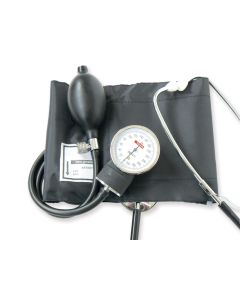 Yton Aneroid Sphygmo with Integrated Stethoscope - Black Cuff