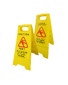 Dual Warning Caution Wet Floor Sign (1)