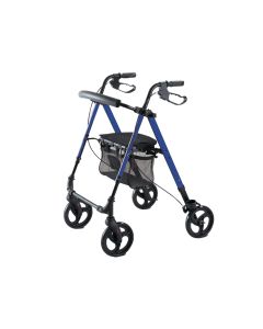 Lightweight Foldable Blue Rollator with Seat