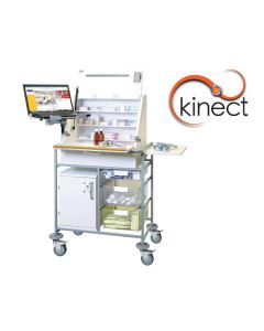 Kinect EPMA Station - Medium Ward Drug Trolley with Storage Box - White