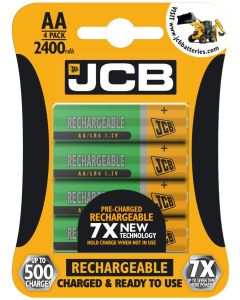 1.2V AA JCB Rechargeable Batteries 2400mAh (4)