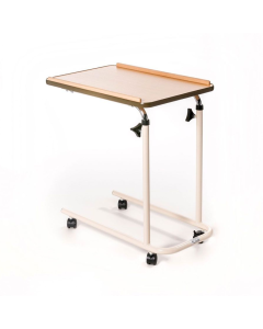 Over Bed Table with Split Legs and Castors - Oak