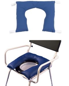 Hollow Fibre Inner U Shaped Commode Cushion with Velcro Ties - 45 x 45 x 50cm