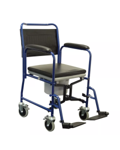 Wheeled Mobile Days Commode Chair w Round Bowl and 2 Castors