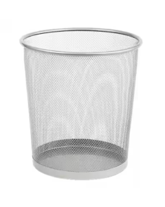 15L Office Waste Paper Mesh Bin Silver