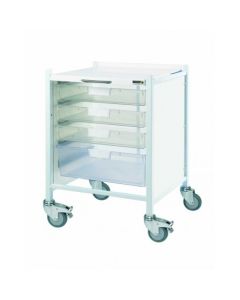 VISTA 40 Trolley - 3 Single / 1 Double Depth Trays CLEAR