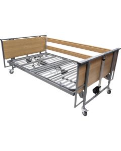 Bed Specifications Max. Patient Weight:	185 kg / 29 Stone Safe Working Load:	220 kg / 34 Stone Max. Mattress Thickness with Side Rails:	205mm Overall Length:	2120mm Overall Width:	1320mm Adjustable Height:	385 – 815mm Angle of Back Rest:	70° Angle of Thig