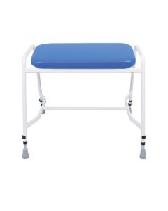 Bariatric Perching / Shower Stool - Steel Arms - Vinyl Upholstery